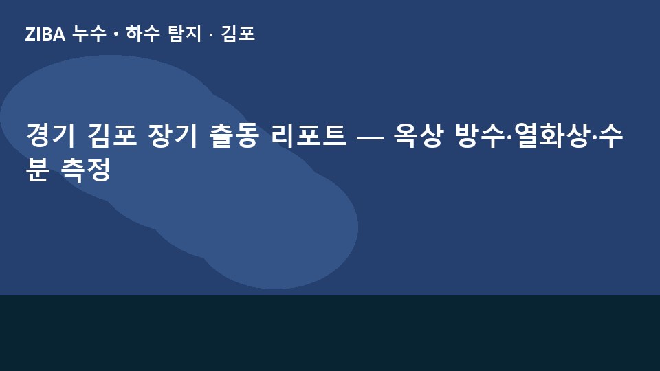 경기 김포 장기 출동 리포트 — 옥상 방수·열화상·수분 측정