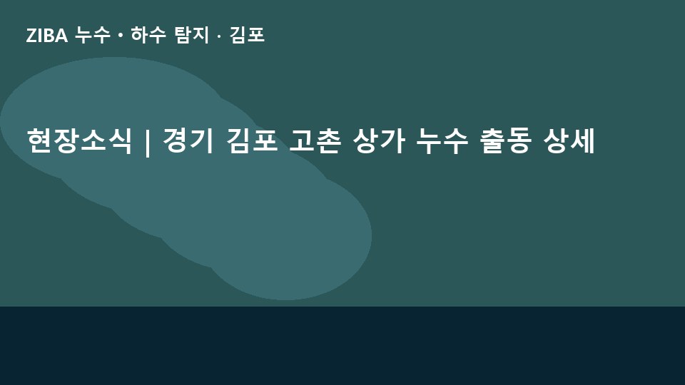 현장소식 | 경기 김포 고촌 상가 누수 출동 상세