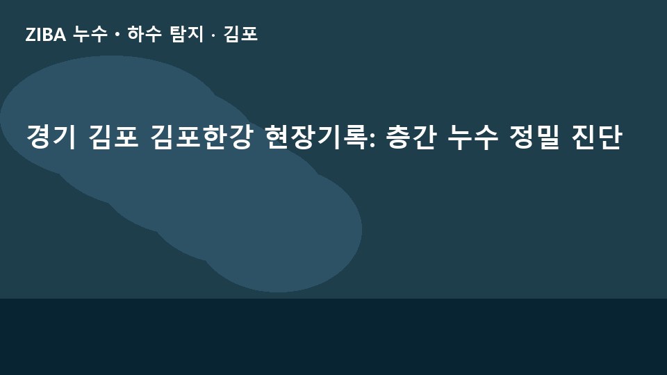경기 김포 김포한강 현장기록: 층간 누수 정밀 진단